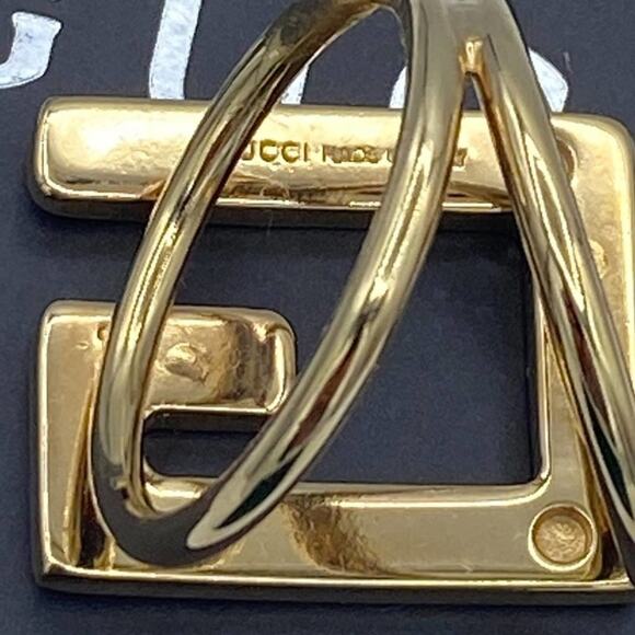Gucci Authentic  G Logo Gold tone Scarf Ring - Picture 5 of 7